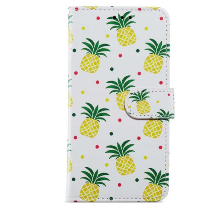 Flipové Pouzdro Na Google Pixel 7A Na Lana Strappy Ananas