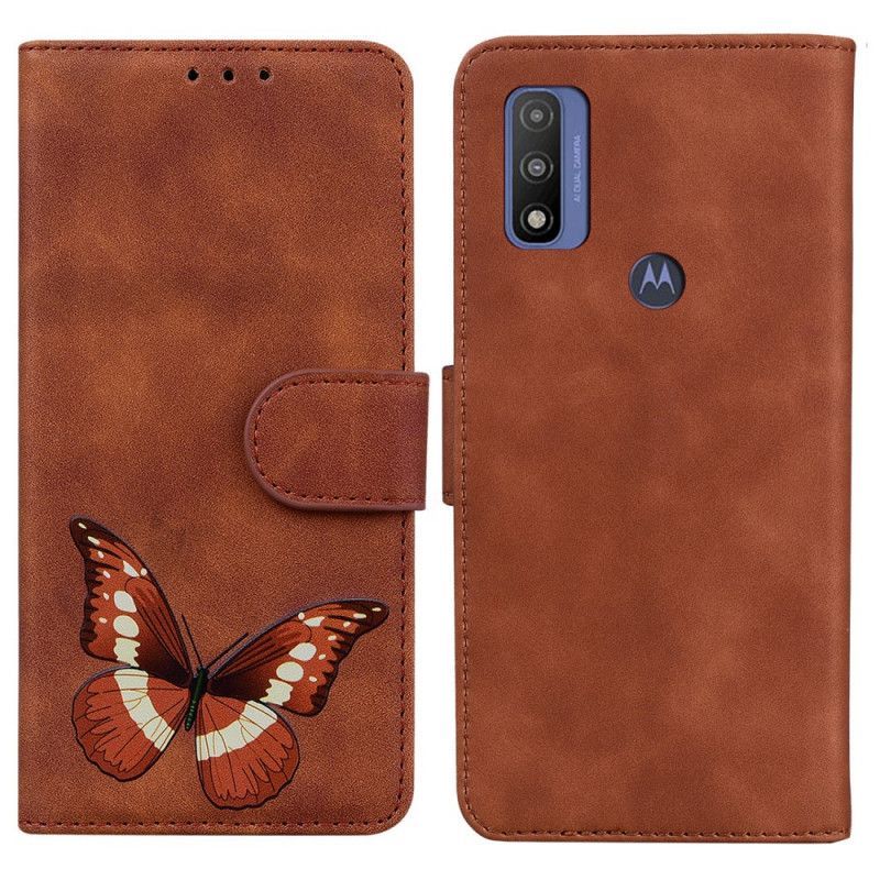 Flipové Pouzdro Na Moto E40 / E30 / E20 Skin-touch Butterfly