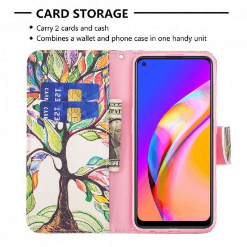 Flipové Pouzdro Na Oppo A94 5g Barevný Strom