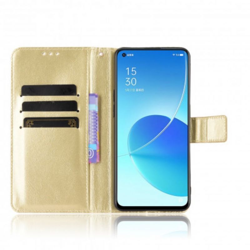 Flipové Pouzdro Oppo Reno 6 5g Lesklá Imitace Kůže