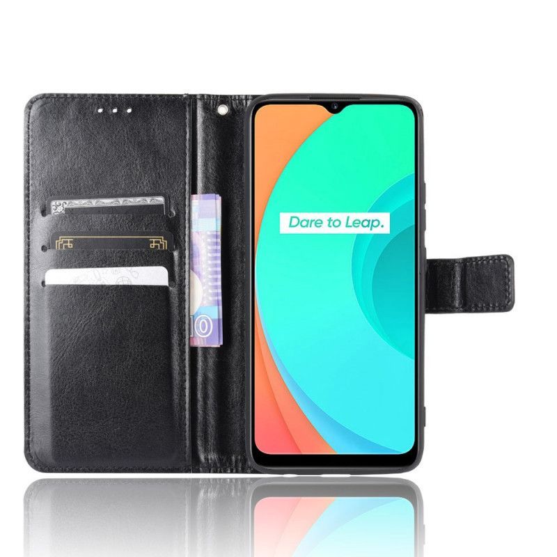 Flipové Pouzdro Realme C11 Lesklá Imitace Kůže