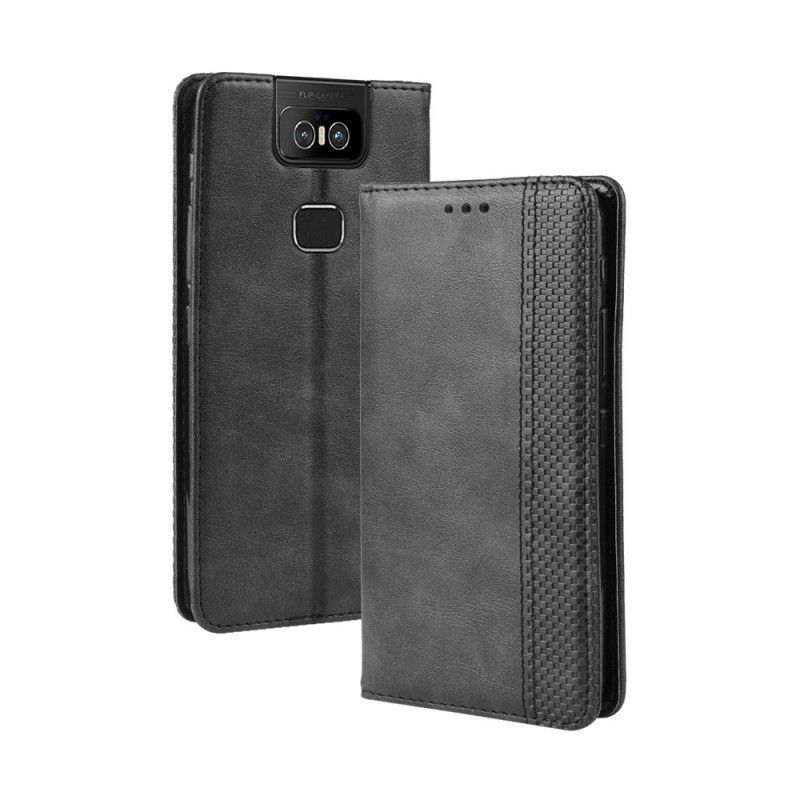 Kožené Pouzdro Folio Asus Zenfone 6 Stylizovaný Vintage Kožený Efekt