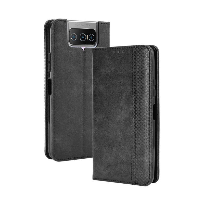 Kožené Pouzdro Folio Asus Zenfone 7 / 7 Pro Stylizovaný Vintage Kožený Efekt