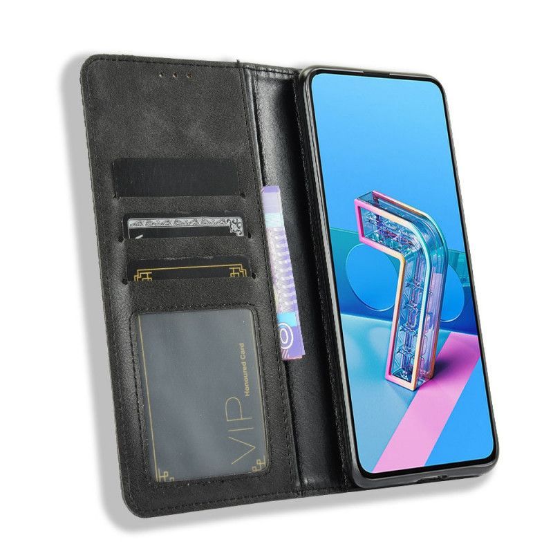 Kožené Pouzdro Folio Asus Zenfone 7 / 7 Pro Stylizovaný Vintage Kožený Efekt