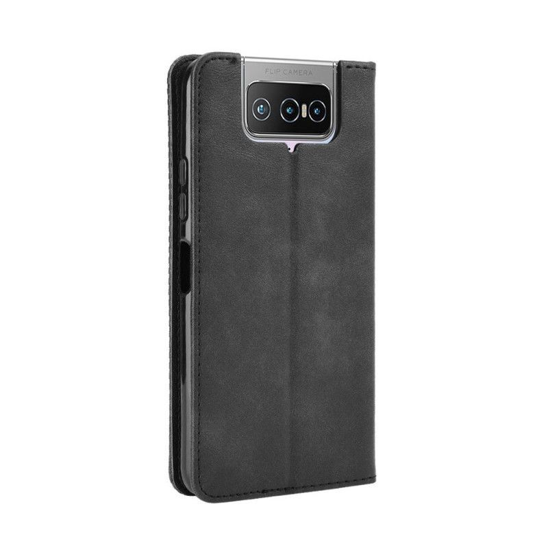 Kožené Pouzdro Folio Asus Zenfone 7 / 7 Pro Stylizovaný Vintage Kožený Efekt