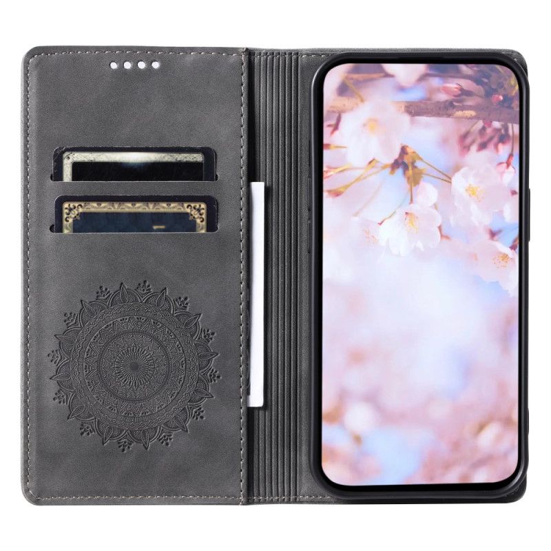 Kožené Pouzdro Folio Google Pixel 9 Efekt Mandala Suede