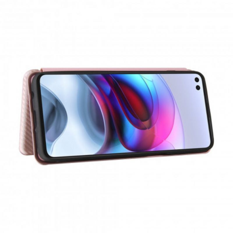 Kožené Pouzdro Folio Moto G100 Silikonový Uhlík