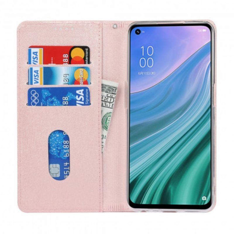 Kožené Pouzdro Folio Oppo A54 5g / A74 5g Styl Z Měkké Kůže S Páskem