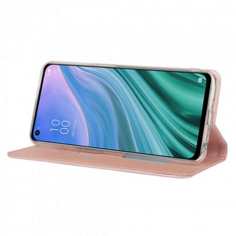 Kožené Pouzdro Folio Oppo A54 5g / A74 5g Styl Z Měkké Kůže S Páskem