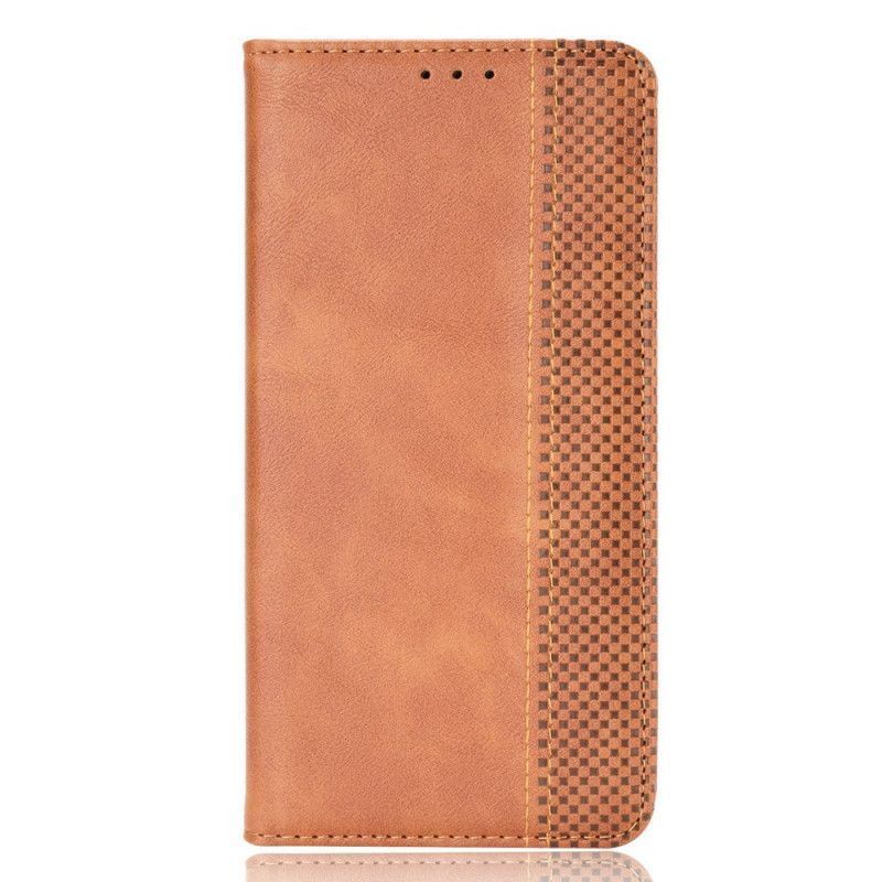 Kožené Pouzdro Folio Oppo A74 4g Stylizovaný Vintage Kožený Efekt