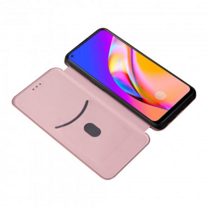 Kožené Pouzdro Folio Oppo A94 5g Barevný Karbonový Silikon