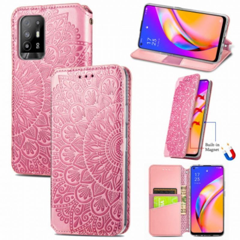 Kožené Pouzdro Folio Oppo A94 5g Mandala