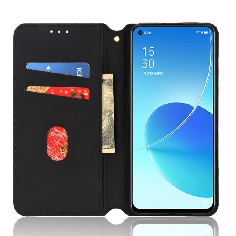 Kožené Pouzdro Folio Oppo Reno 6 5g 3d Diamantový Kožený Efekt