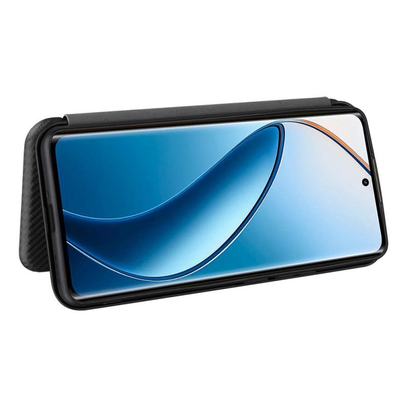 Kožené Pouzdro Folio Realme 12 Pro / 12 Pro Plus Uhlíkové Vlákno