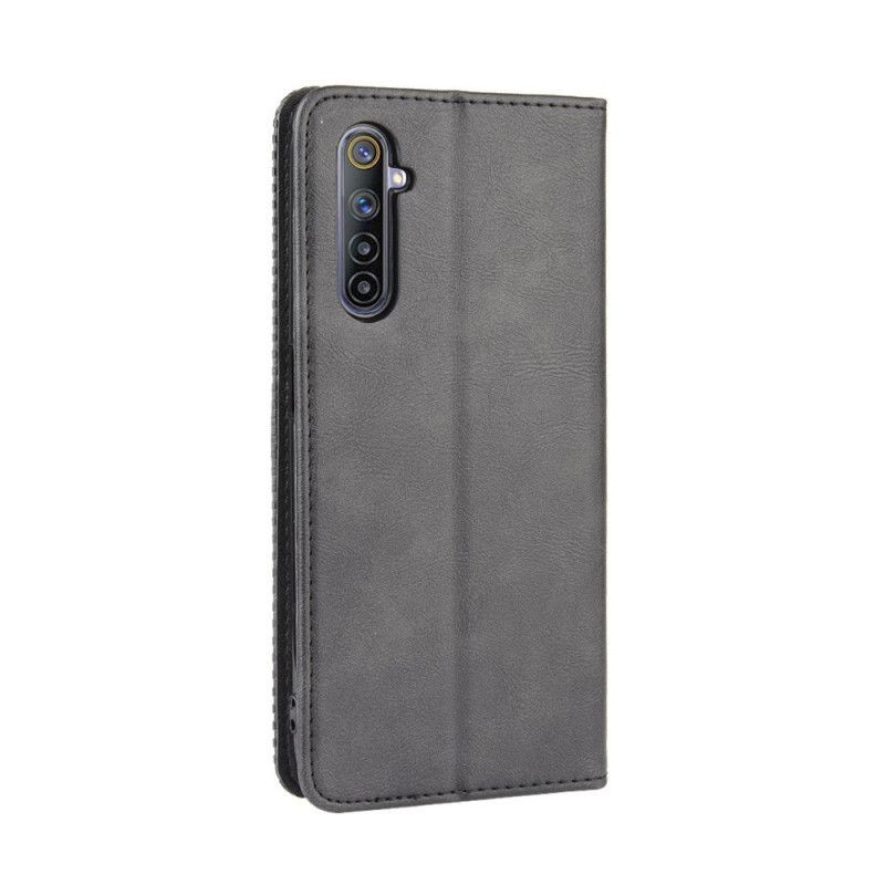 Kožené Pouzdro Folio Realme 6 Stylizovaný Vintage Kožený Efekt