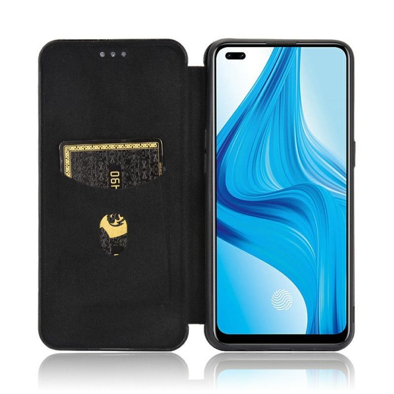 Kožené Pouzdro Folio Realme 7 Pro Barevný Karbonový Silikon