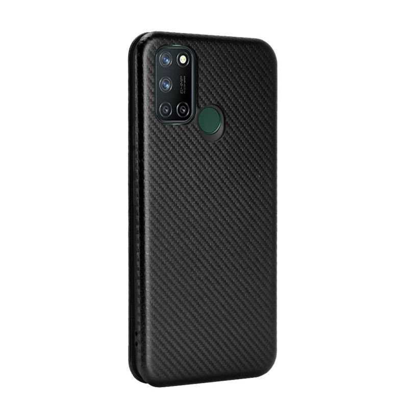 Kožené Pouzdro Folio Realme 7i Silikonový Uhlík