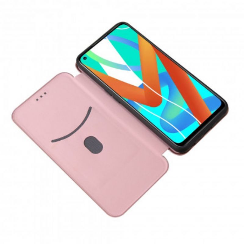 Kožené Pouzdro Folio Realme 8 5g Barevný Karbonový Silikon