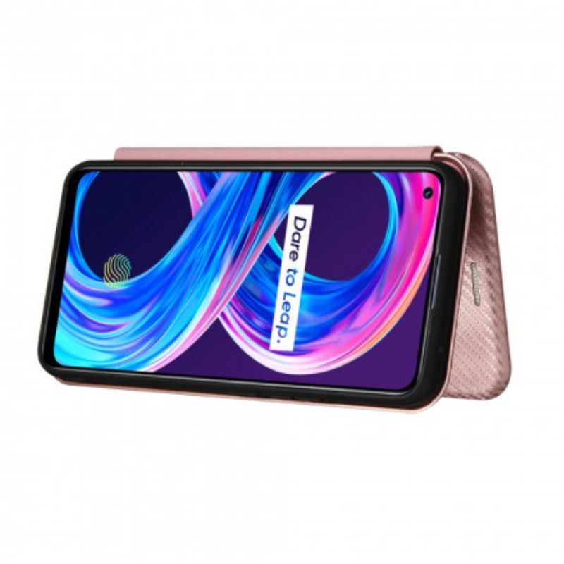 Kožené Pouzdro Folio Realme 8 / 8 Pro Barevný Karbonový Silikon