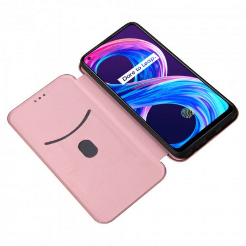 Kožené Pouzdro Folio Realme 8 / 8 Pro Barevný Karbonový Silikon