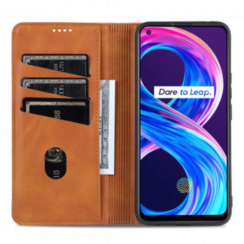 Kožené Pouzdro Folio Realme 8 / 8 Pro Styl Kůže Azns