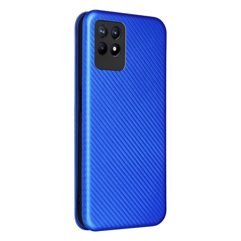 Kožené Pouzdro Folio Realme 8i Uhlíkové Vlákno