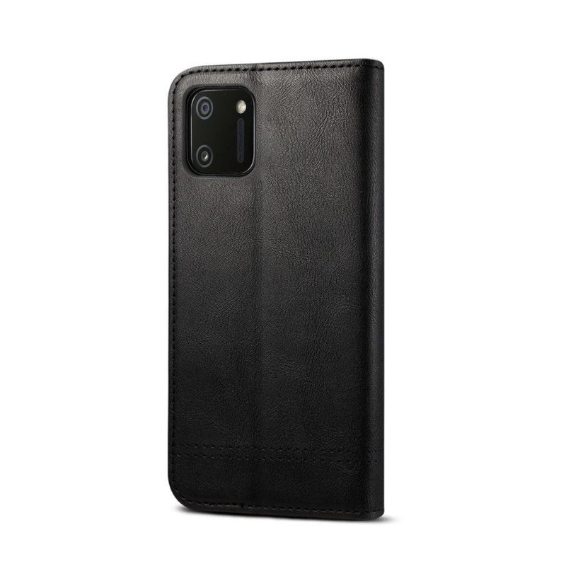 Kožené Pouzdro Folio Realme C11 Prošívání S Koženým Efektem