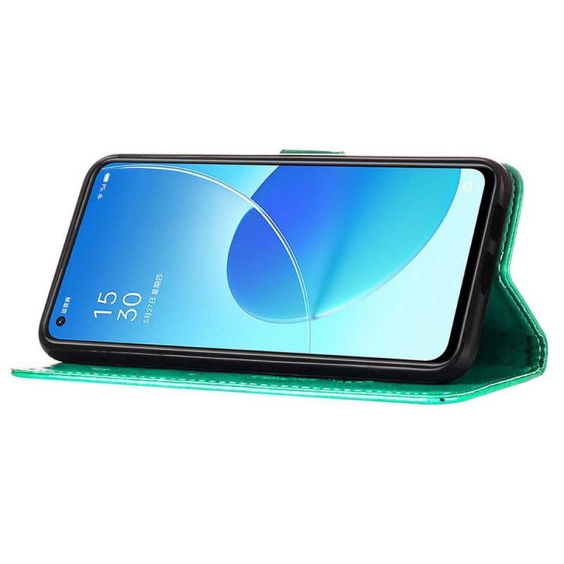 Kožené Pouzdro Oppo Reno 6 5g Design Motýla