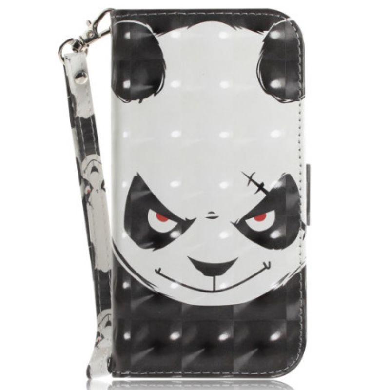 Kožený Kryt Google Pixel 9 Angry Panda Love With Strap