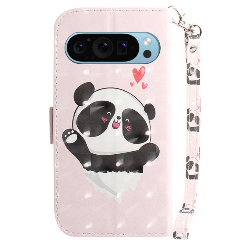 Kožený Kryt Google Pixel 9 Panda Love S Popruhem