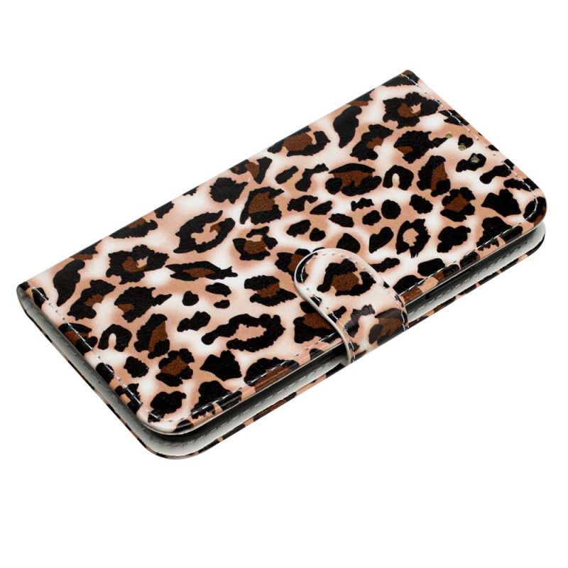 Kožený Kryt Motorola Edge 50 Leopard Print Strappy