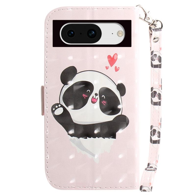 Kožený Kryt Na Google Pixel 8 Panda Love With Strap