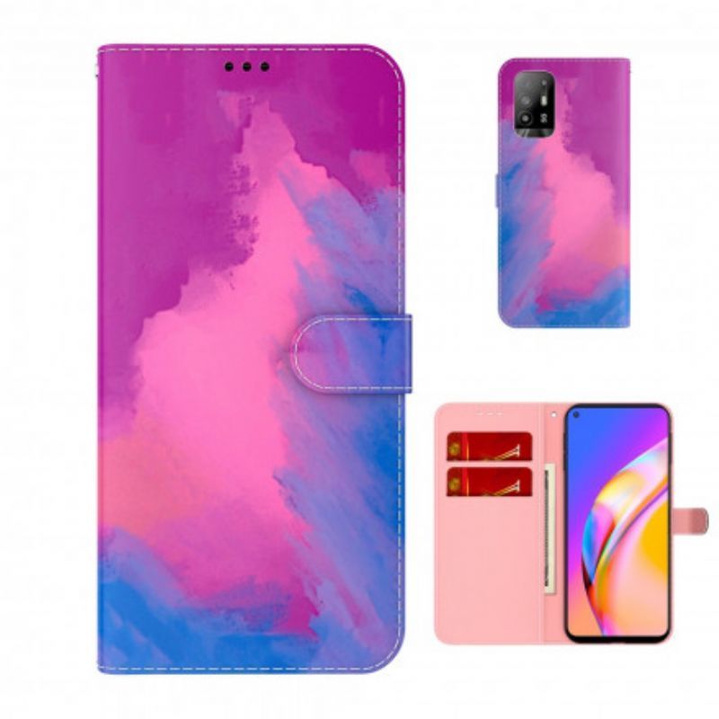 Kožený Kryt Na Oppo A94 5g Akvarel