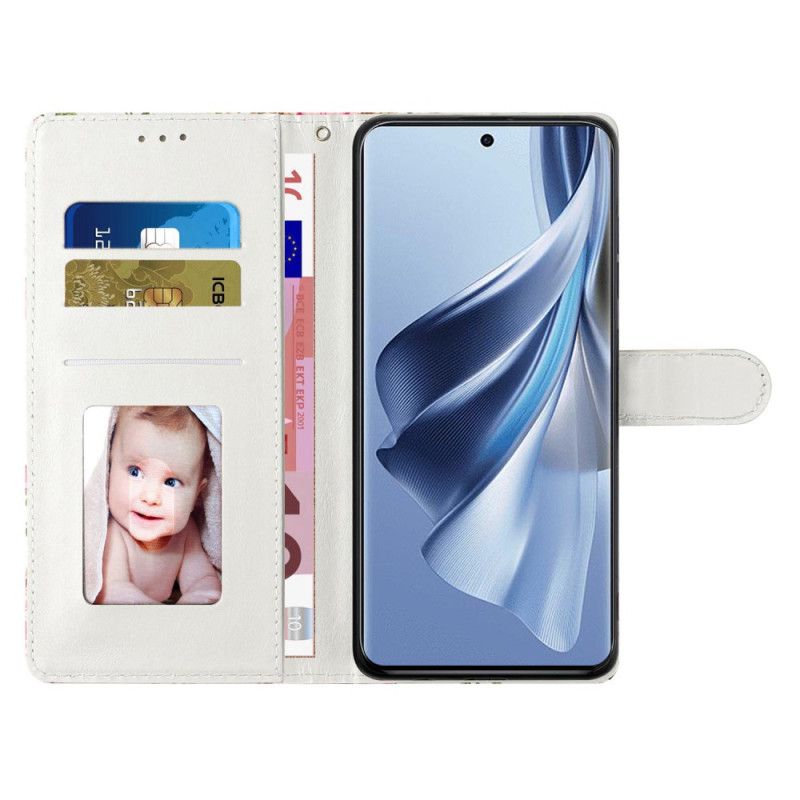 Kožený Kryt Na Oppo A98 5g Dva Vlci S Popruhy