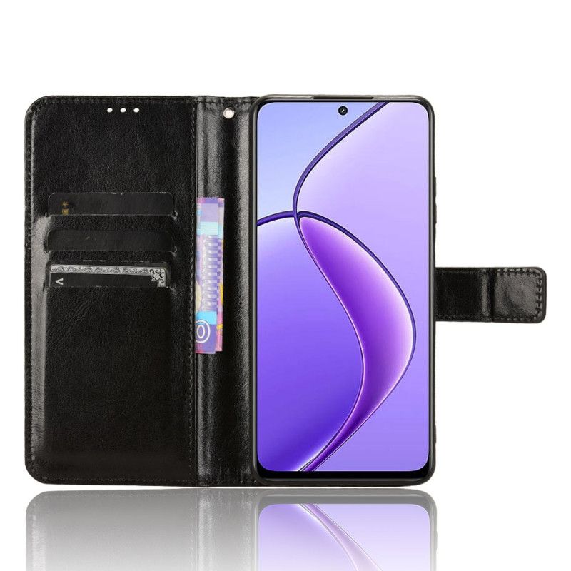 Kožený Kryt Na Realme 12 / 12x 5g Třpytivá Umělá Kůže