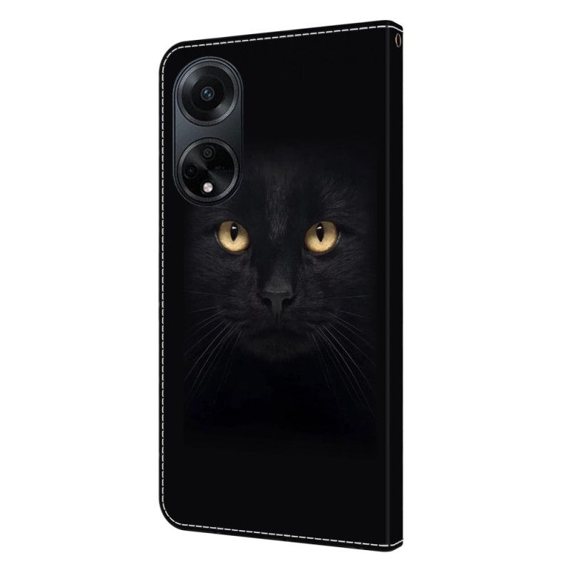 Kožený Kryt Oppo A98 5g Černá Kočka