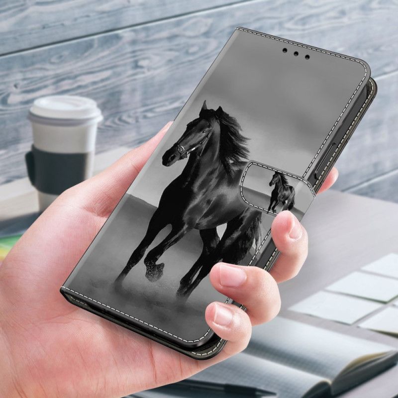 Kožený Kryt Oppo A98 5g Černý Kůň