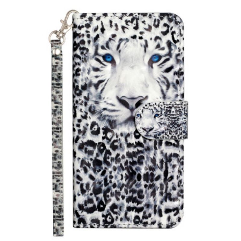 Kožený Kryt Oppo A98 5g Leopardí Popruh