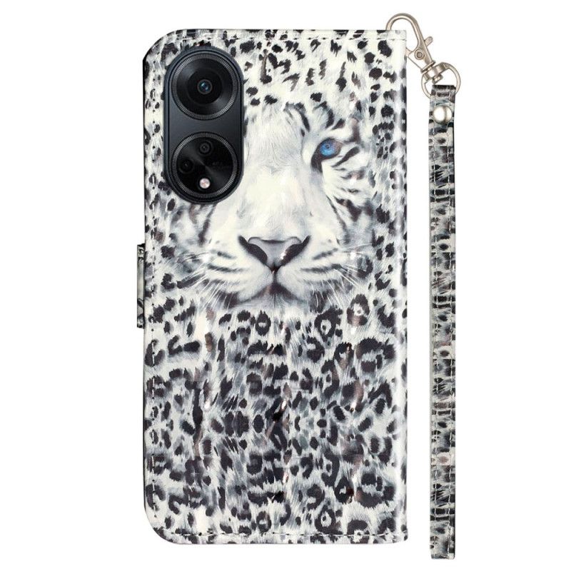 Kožený Kryt Oppo A98 5g Leopardí Popruh