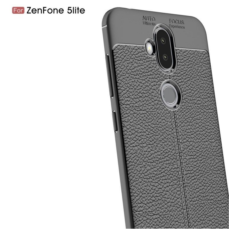 Kryt Asus Zenfone 5 Lite Litchi S Dvojitým Koženým Efektem