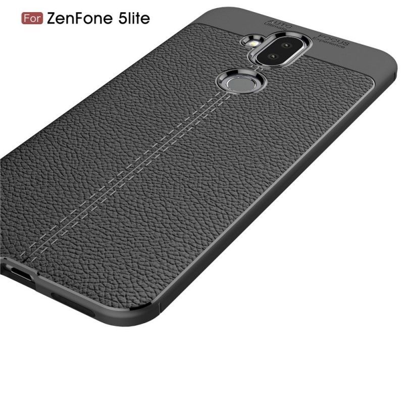 Kryt Asus Zenfone 5 Lite Litchi S Dvojitým Koženým Efektem