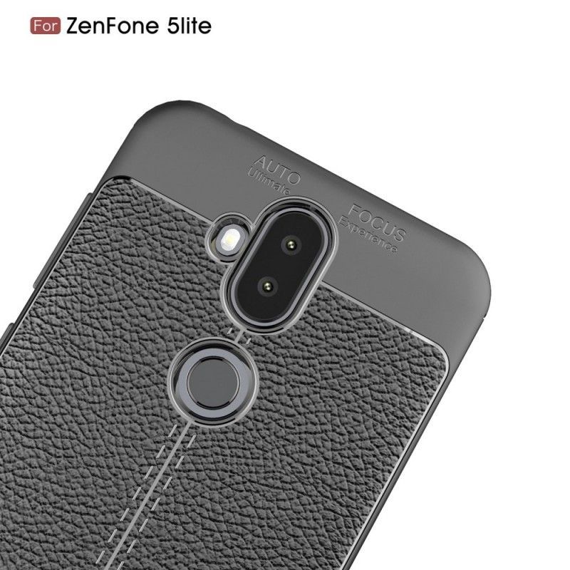 Kryt Asus Zenfone 5 Lite Litchi S Dvojitým Koženým Efektem