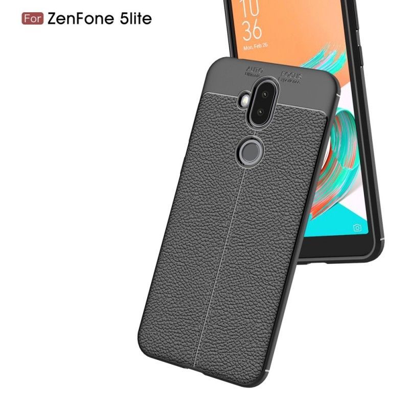 Kryt Asus Zenfone 5 Lite Litchi S Dvojitým Koženým Efektem