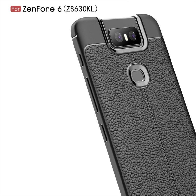 Kryt Asus Zenfone 6 Litchi S Dvojitým Koženým Efektem