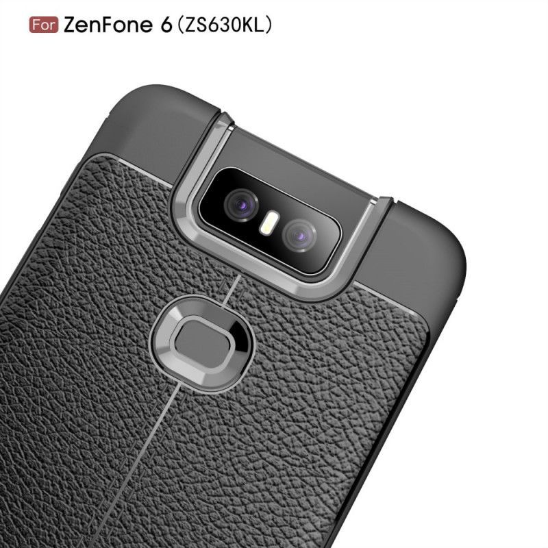 Kryt Asus Zenfone 6 Litchi S Dvojitým Koženým Efektem