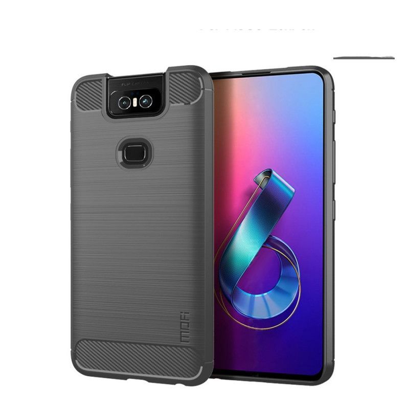 Kryt Asus Zenfone 6 Mofi Kartáčované Uhlíkové Vlákno