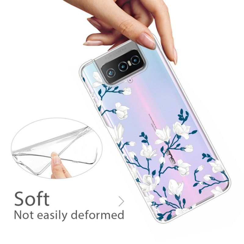 Kryt Asus Zenfone 7 / 7 Pro Bílé Květy