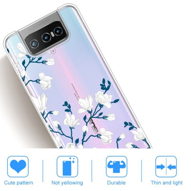 Kryt Asus Zenfone 7 / 7 Pro Bílé Květy