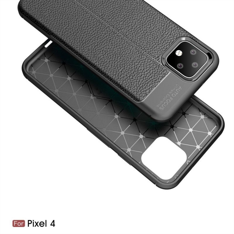 Kryt Google Pixel 4 Litchi S Dvojitým Koženým Efektem