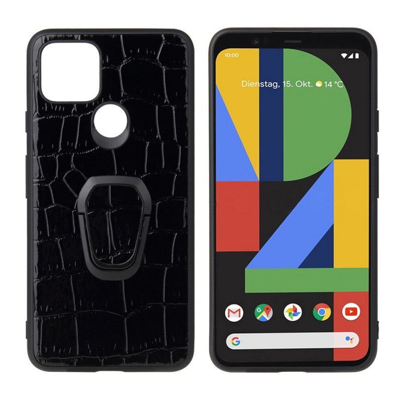 Kryt Google Pixel 5 Držák Prstenu Ve Stylu Krokodýla